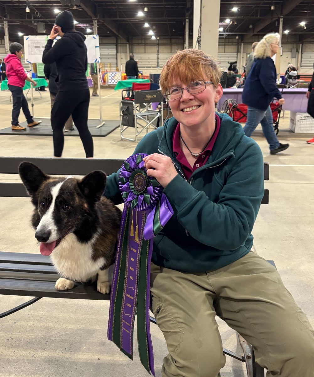 Dr. Tessa Fiamengo with her Corgi Dog